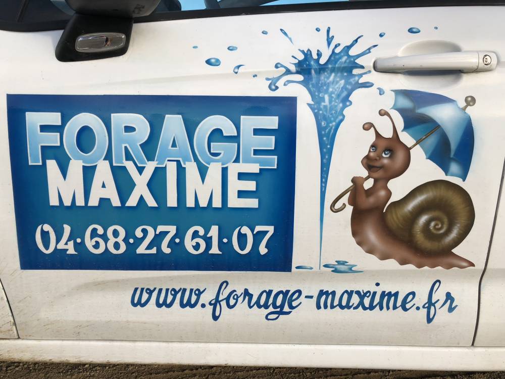 forage maxime - flocage du véhicule de forage maxime avec les informations de contact